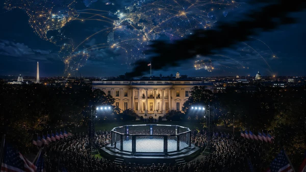 White House-style UFC spectacle overshadowed by partisan misinformation and global political tensions