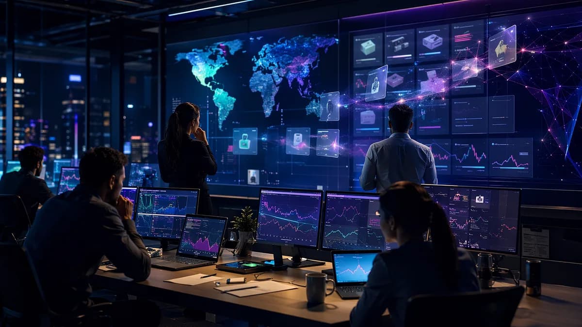 Late-night tech command center tracking disappearing online deals across regions on glowing screens.