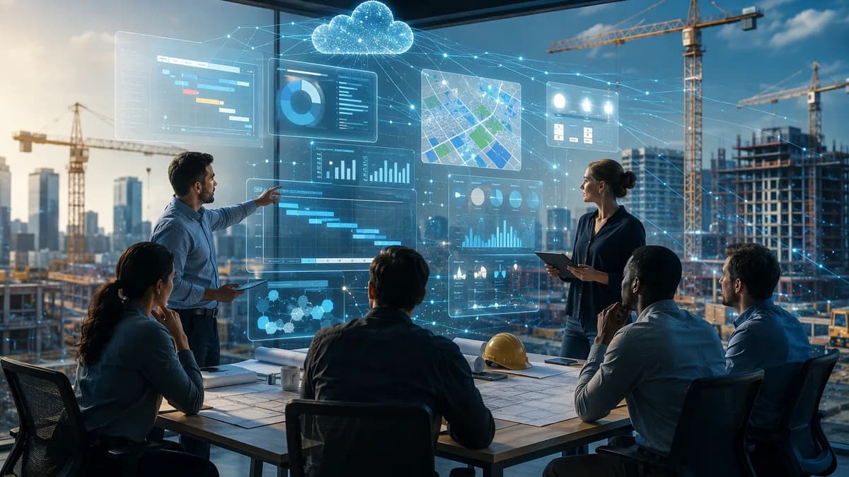 Construction SaaS dashboard helping teams discover projects and manage bid opportunities