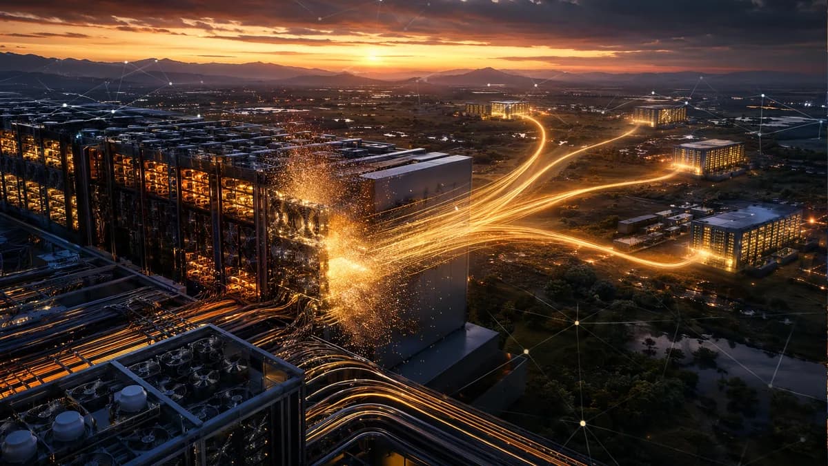 Bitcoin mining pool shutdown shown as hashrate energy shifting between data centers