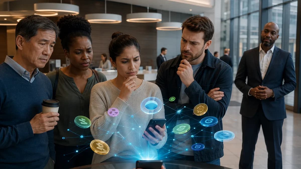 Credit union members uncertain about stablecoins and digital payment adoption in a modern branch