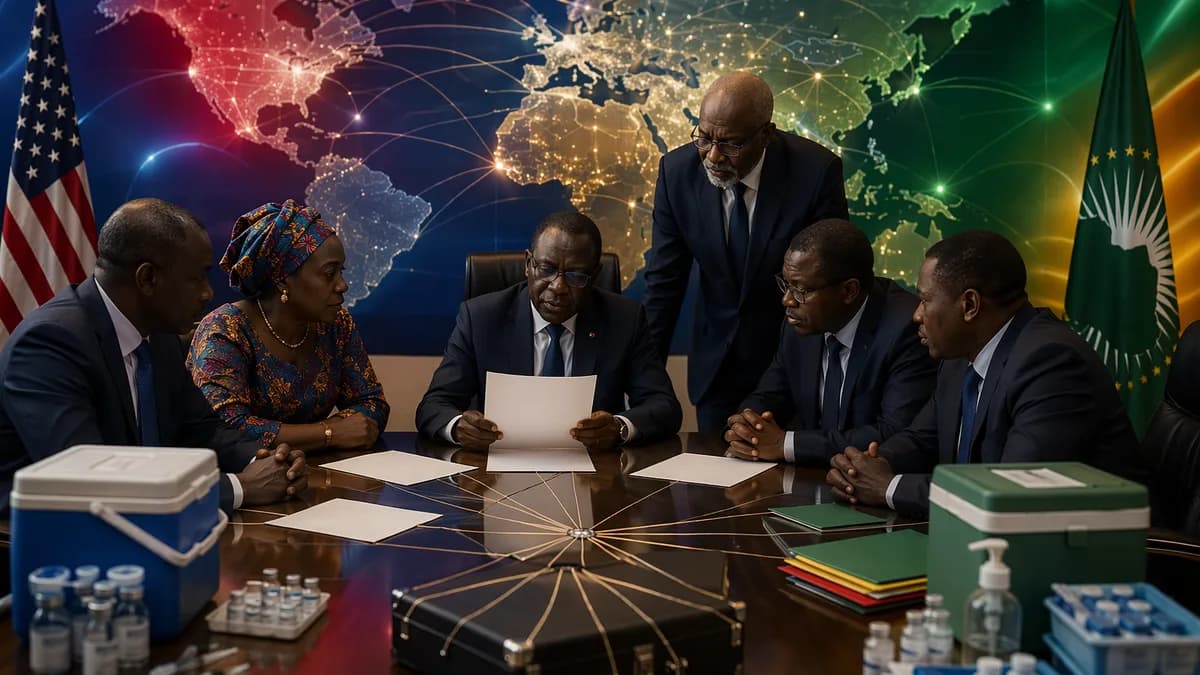 African officials weigh conditional health aid amid global geopolitical pressure and health funding stakes.