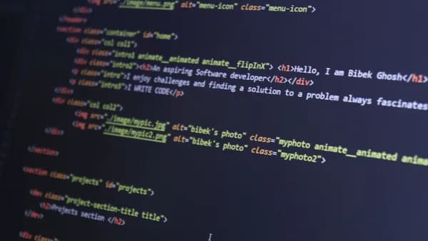Colorful HTML code displayed on a computer screen for programming projects.