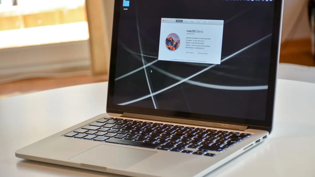 A stylish MacBook Pro laptop showcasing macOS Sierra, highlighting modern technology and design.