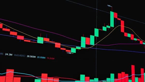 Detailed stock market chart showing trend lines and volume data for financial analysis.