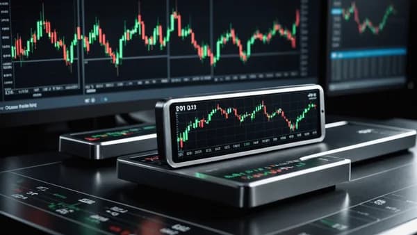 Silver bar and trading chart depicting a bearish Head & Shoulders pattern in financial markets.